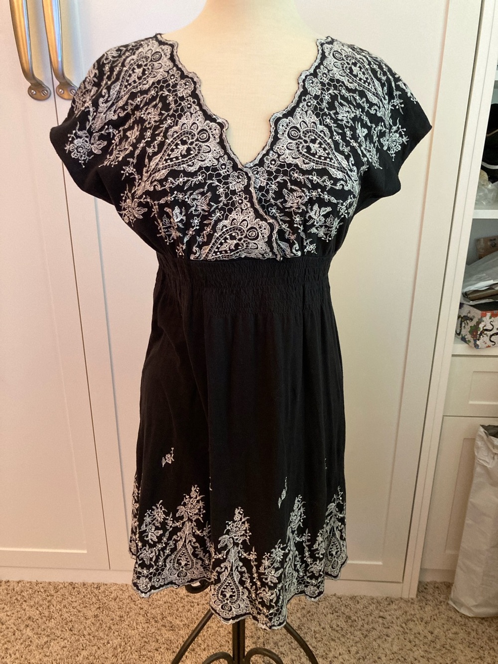 BCBG Maxazria empire style dress with awesome embroidery